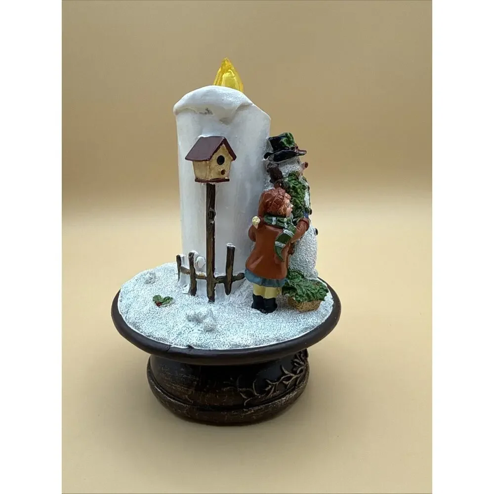 Christmas Decor Flickering Candle Stick KidBuilding Snowman Musical Plays Songs